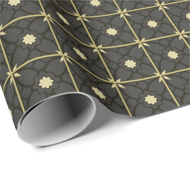 Golden Black Wrapping Paper (Roll Corner)