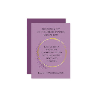 Golden Bloom Birthday Party Invitation