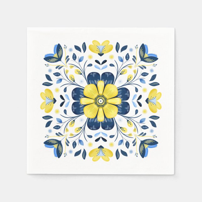 Golden Bloom Harmony Napkin (Front)