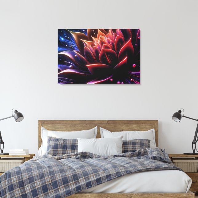Golden Bloom in the Depths of Twilight Canvas Print (Insitu(Bedroom))