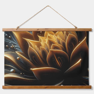 Golden Bloom in the Depths of Twilight Hanging Tapestry