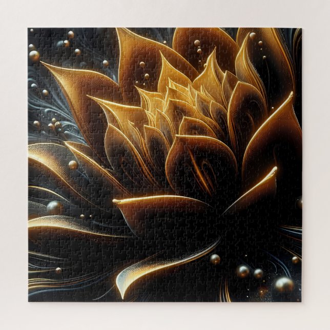 Golden Bloom in the Depths of Twilight Jigsaw Puzzle (Vertical)