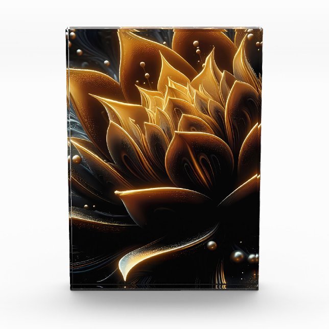 Golden Bloom in the Depths of Twilight Photo Block (Front)