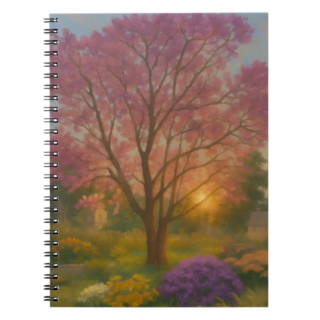 Golden Bloom – Sunset Garden Painting Notebook (Front)