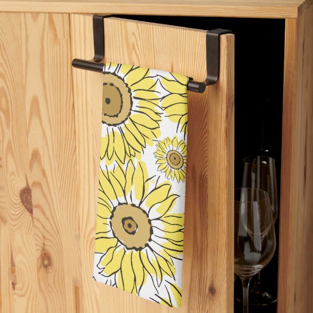 Golden Bloom Tea Towel (Thirds Fold)