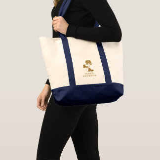 Golden Bloom Trek – Elegant Floral Trail Tote Bag
