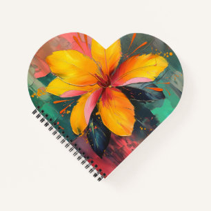 Golden Bloom – Vibrant Abstract Floral Expression Notebook