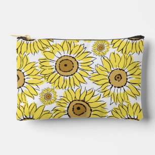 Golden Bloom Vibrant Yellow Accessory Pouch