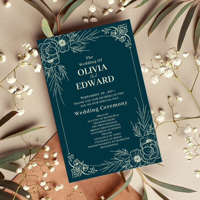 Golden Bloom Wedding programs (Creator Uploaded)