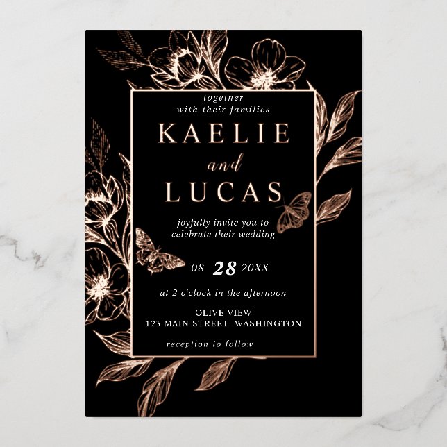 "Golden Blooms Of Love" | Black Wedding (Front)