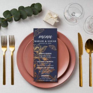 "Golden Blooms Of Love"   Romantic Navy Wedding  Menu