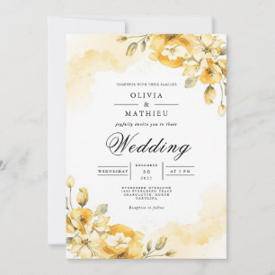 Golden Blossom Archway Wedding Invitation