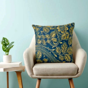 Golden Blossom Elegance Cushion