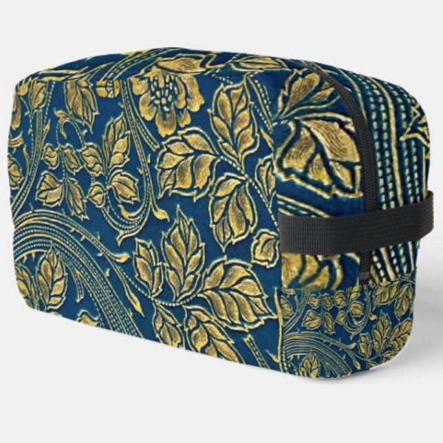 Golden Blossom Elegance  Dopp Kit (Toiletry bag with sturdy polyester fabric with a zippered closure. )