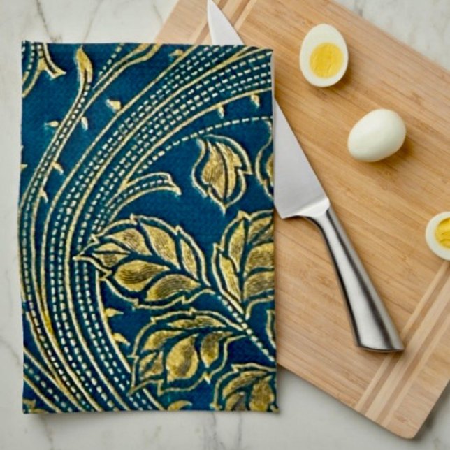 Golden Blossom Elegance Kitchen Towels (Creator Uploaded)