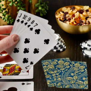 Golden Blossom Elegance Playing Cards