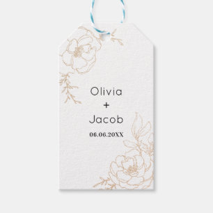 Golden Blossoms Floral Wedding Design Gift Tags