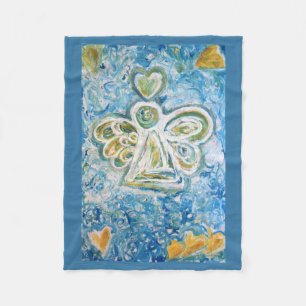 Golden Blue Angel Custom Soft Fleece Blanket