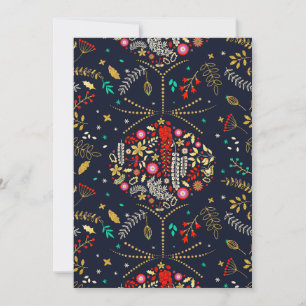 Golden Blue Christmas Night Floral Ball Announcement