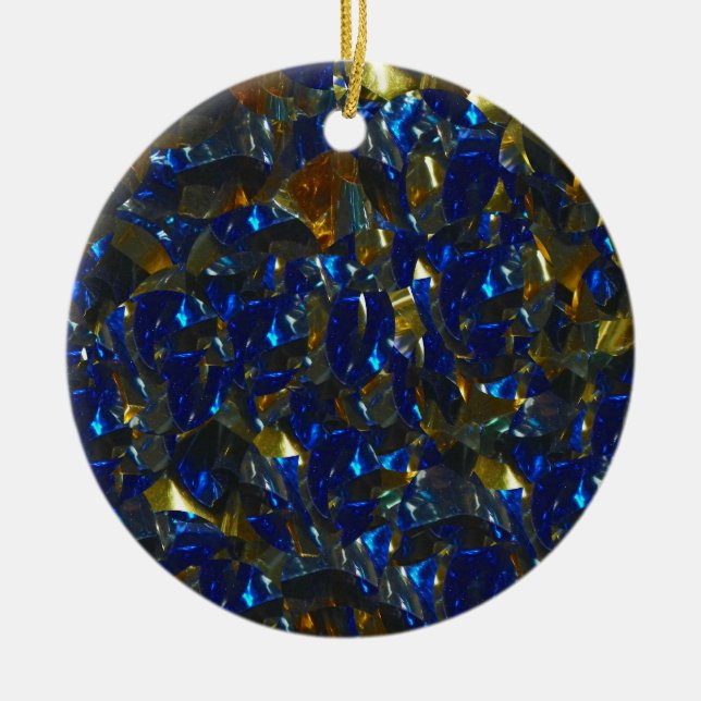 Golden Blue Circle Ornament (Front)