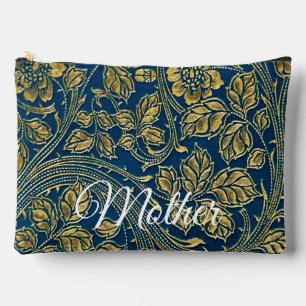 Golden Blue Elegance Accessory Pouch