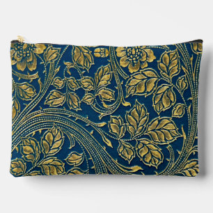 Golden Blue Elegance Accessory Pouch