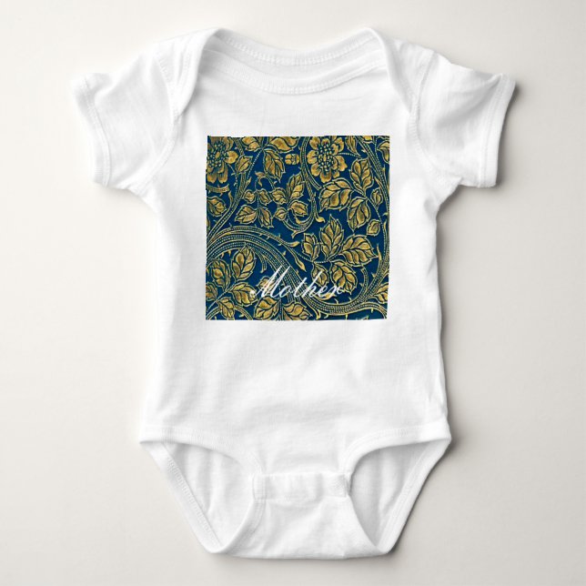 Golden Blue Elegance  Baby Bodysuit (Front)