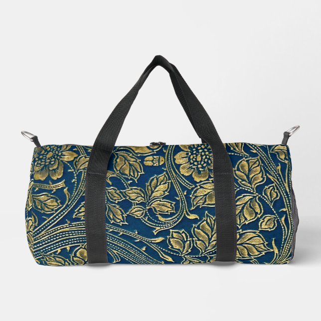 Golden Blue Elegance Duffle Bag (Front)