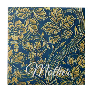 Golden Blue Elegance Tile