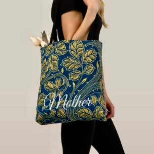 Golden Blue Elegance Tote Bag