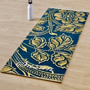 Golden Blue Elegance Yoga Mat