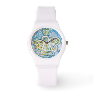 Golden Blue Guardian Angel Custom Watch Design
