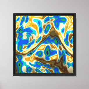 Golden blue kinetic canvas print