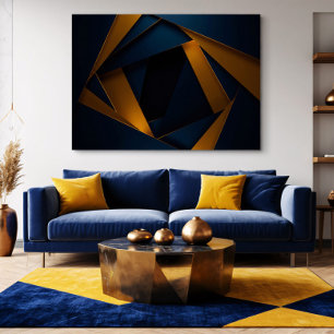 Golden Blue Labyrinth Canvas Print
