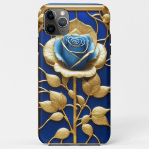 Golden Blue Rose in Decorative Frame Case-Mate iPhone Case