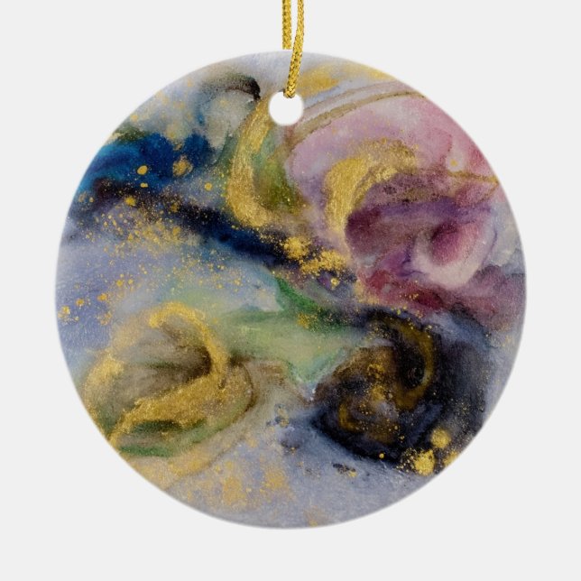 Golden blush dream ceramic tree decoration (Front)