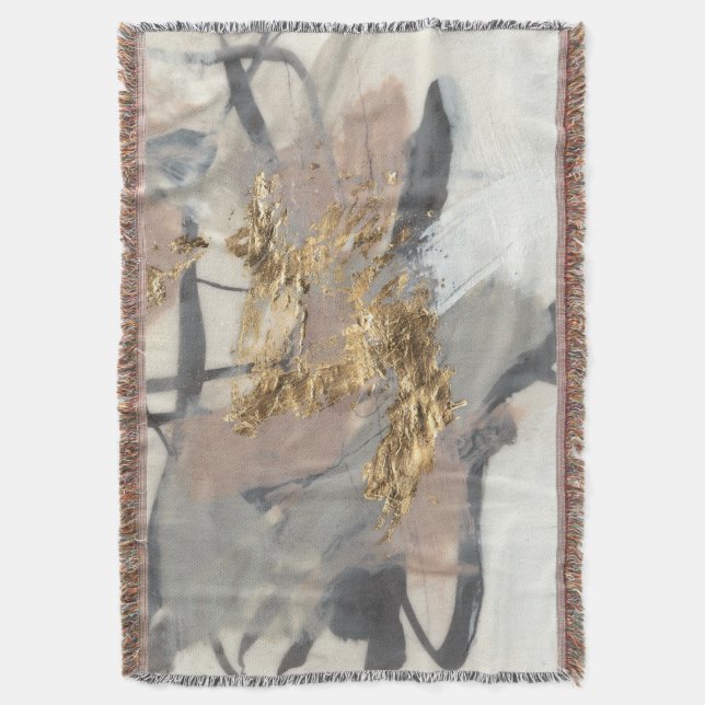 Golden Blush Throw Blanket (Front Vertical)