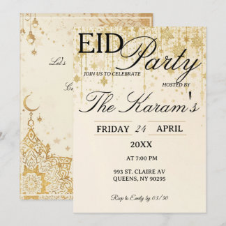 Golden Boho elegant Eid Party Invitation