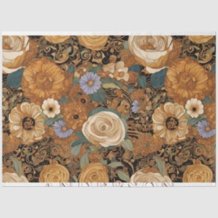 Golden Boho Garden Floral Tissue Paper