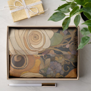 Golden Boho Garden Floral Tissue Paper