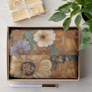 Golden Boho Garden Floral Tissue Paper