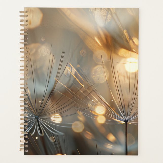 Golden Bokeh Dandelions Planner (Front)