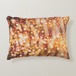 Golden Bokeh: Vintage Light Play Decorative Cushion