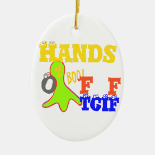 Golden Boo! Girly TGIF Thanks God Its Friday Hakun Ceramic Tree Decoration