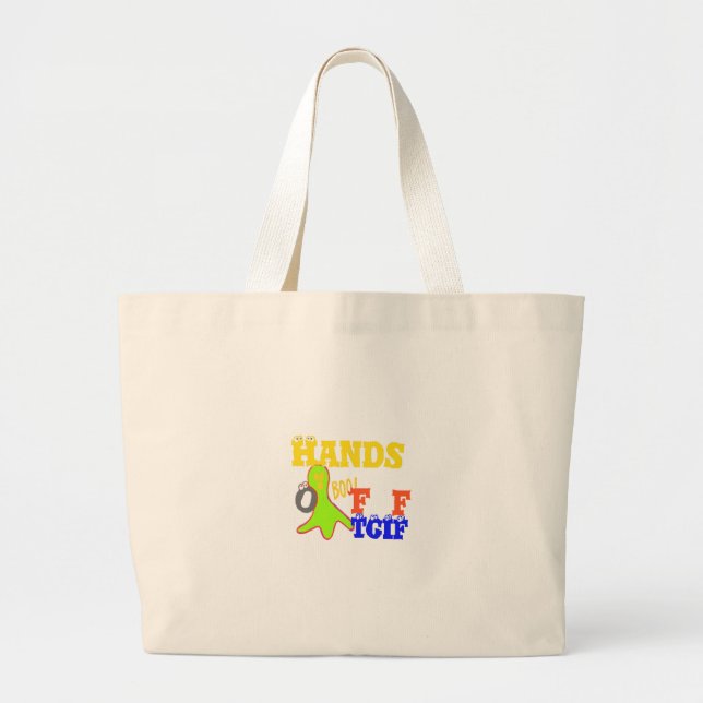 Golden Boo! Girly TGIF Thanks God Its Friday Hakun Large Tote Bag (Front)