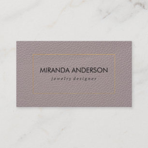 Golden Border Black Leather Business Card