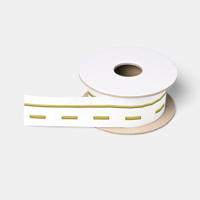 Golden Border - Broken Line + your backgr. colour Satin Ribbon (Spool)