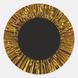Golden border classic round sticker