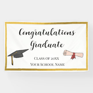 Golden Border Graduation Banner