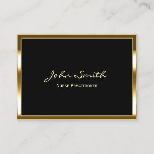 Golden Border Nurse Practitioner Business Card